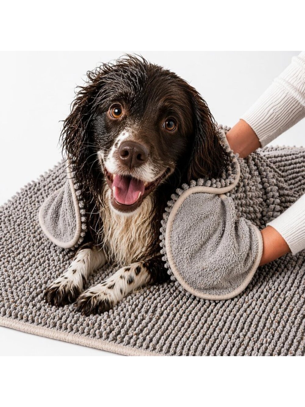 Ultra Soft 2-in-1 Dog Towel & Bath Mat - Quick-Drying, Absorbent, Non-Slip